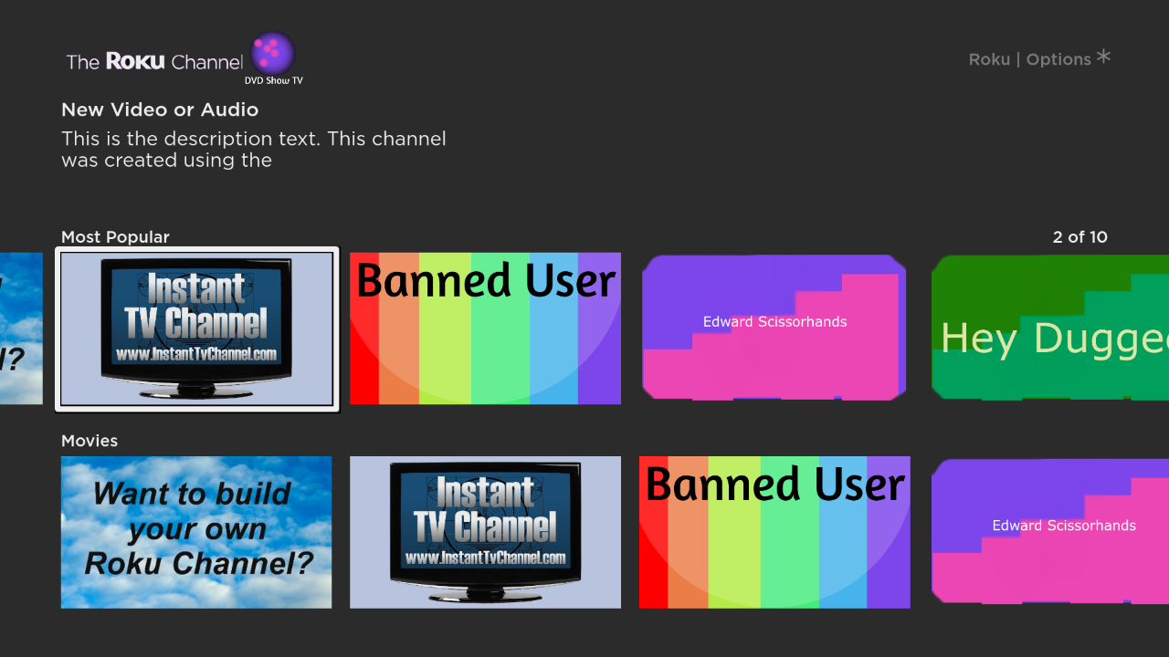 DVD Show TV on The Roku Channel TV App Roku Channel Store Roku