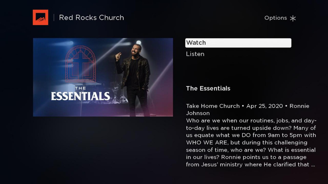 Red Rocks Church | TV App | Roku Channel Store | Roku