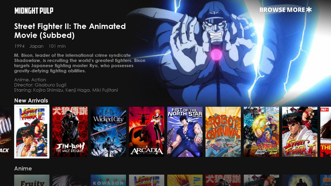 Midnight Pulp Movie List