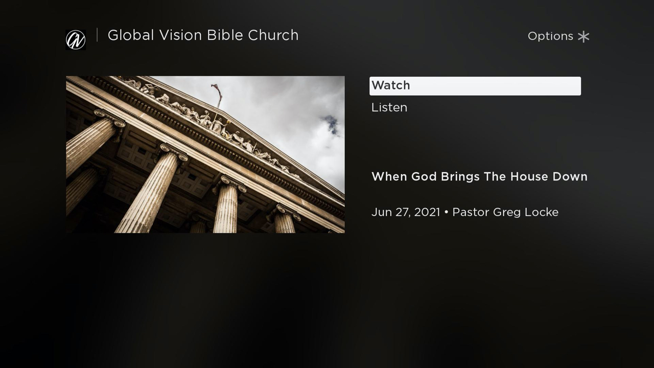 Global Vision Bible Church TV App Roku Channel Store Roku