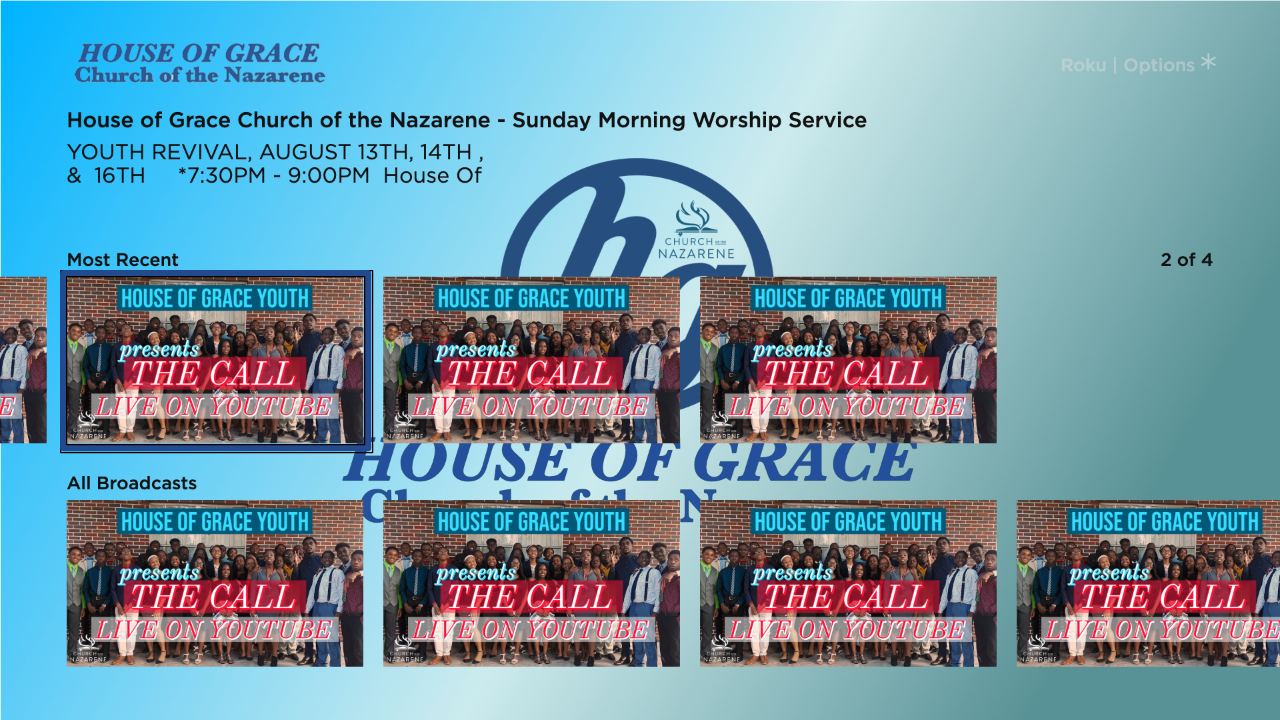 House of Grace Church TV App Roku Channel Store Roku