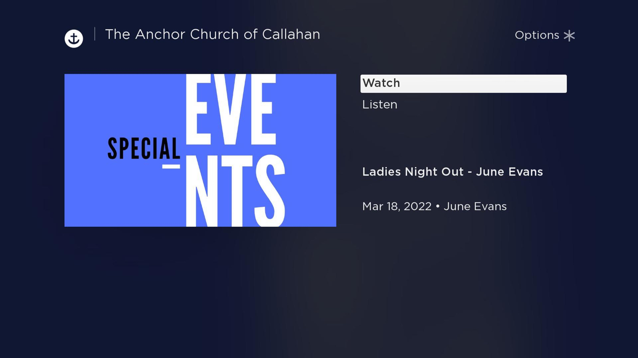 The Anchor Church of Callahan Roku Guide