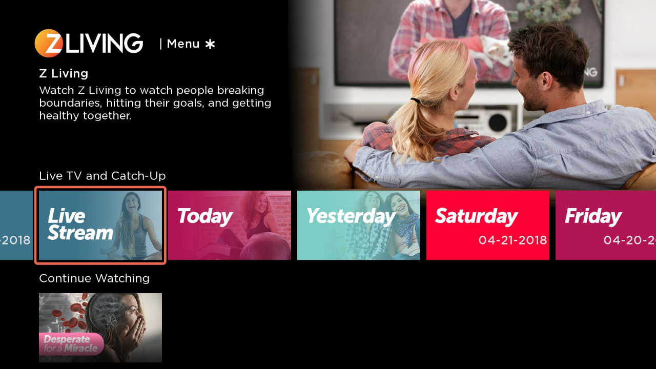 Z Living Go TV App Roku Channel Store Roku