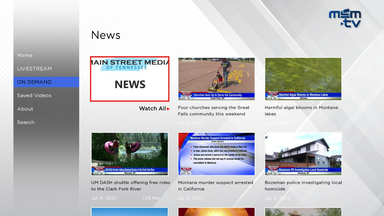Main Street Media TV TV App Roku Channel Store Roku