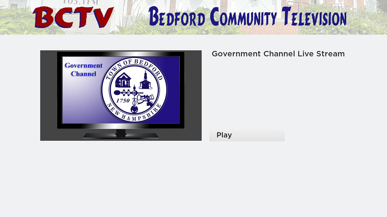 BCTV Bedford New Hampshire TV App Roku Channel Store Roku
