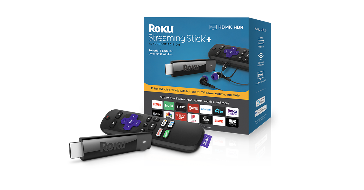 Roku® Streaming Stick®+ Headphone Edition Powerful and portable Roku