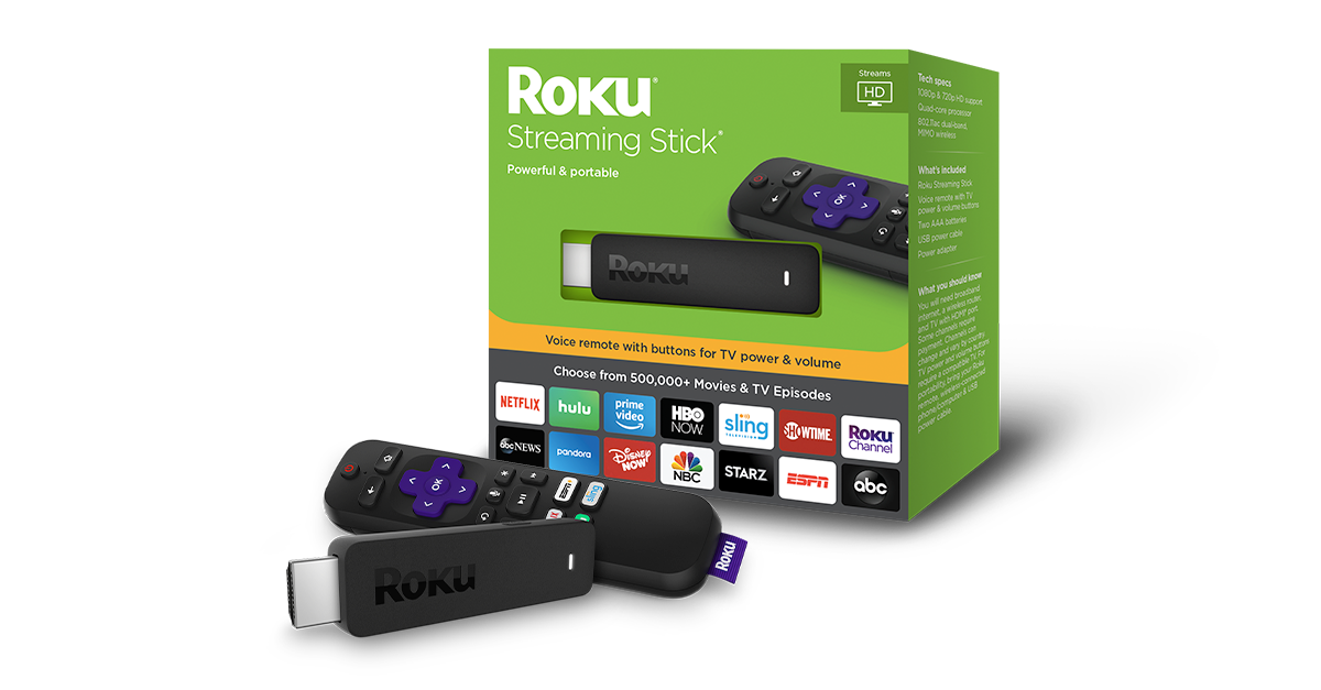 Remote Control & Voice Search Roku 3800R Streaming Stick with 1080p Resolution 